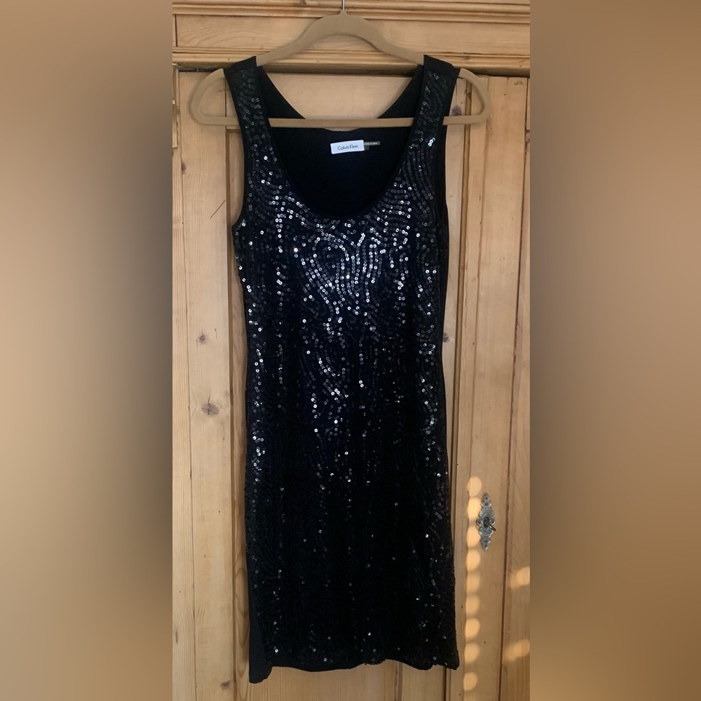 Calvin Klein Black Sequin Dress